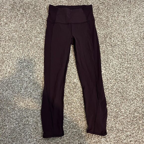 lululemon athletica Pants - Lululemon Leggings Womens 4 Purple High Rise Ankle Zip Pocket Running Yoga